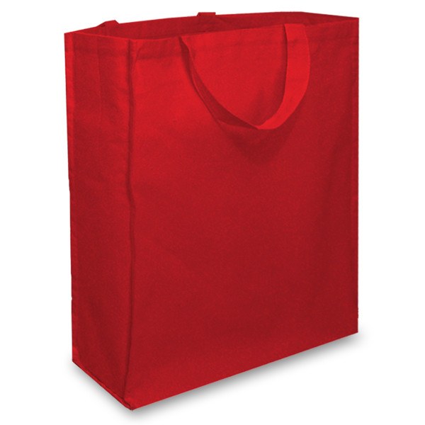 Red 3oz Short Handle Gusseted Cotton Bag