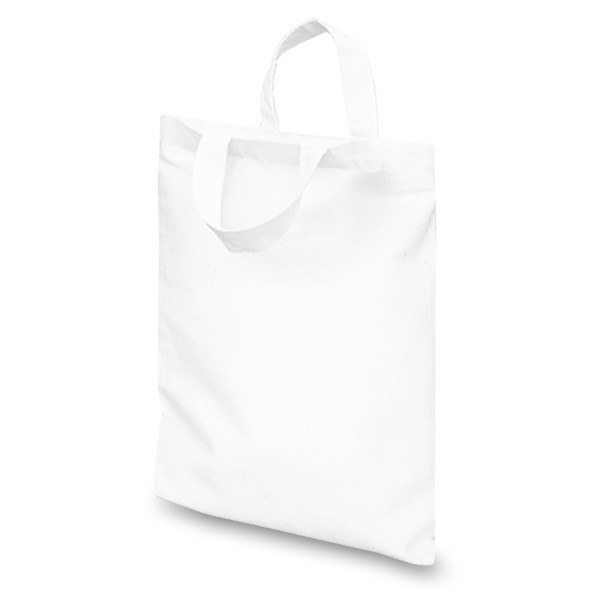 White 3oz Short Hand Flat Cotton Goody Bag