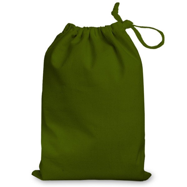 Green 10oz Drawstring Cotton Gift Bag