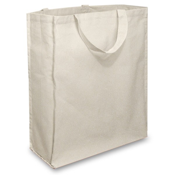 Natural 12oz Short Handle Gusseted Cotton Bag