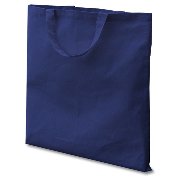 Navy 8oz Short Handle Flat Cotton Bag