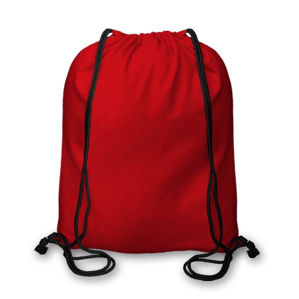 Red 5oz Drawstring Cotton Duffel Bag