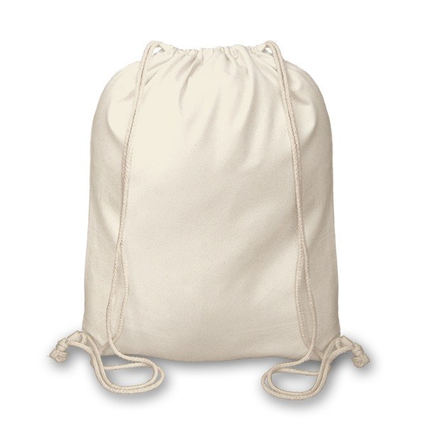 Natural 3oz Drawstring Cotton Duffel Bag