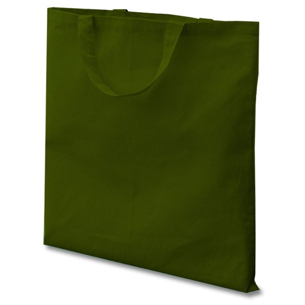Green 8oz Short Handle Flat Cotton Bag