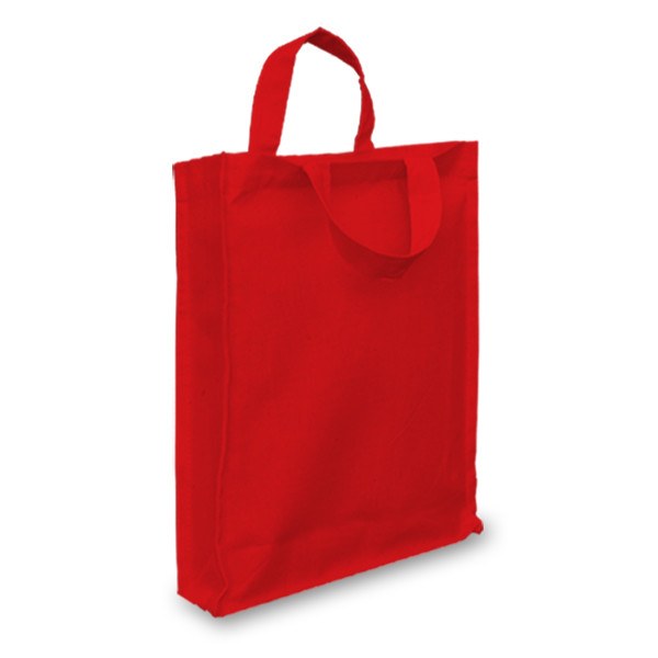 Red 12oz Short Hand Gusseted Cotton Goody Bag