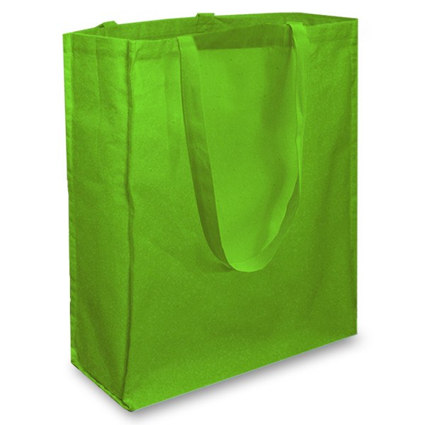Green 3oz Long Handle Gusseted Cotton Bag