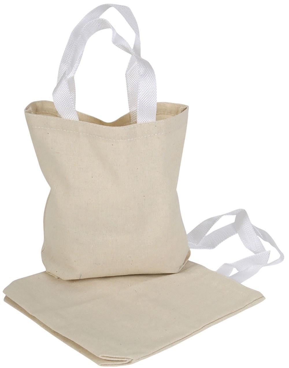 Natural 3oz Short Colour Handle Flat Large Goody Bag