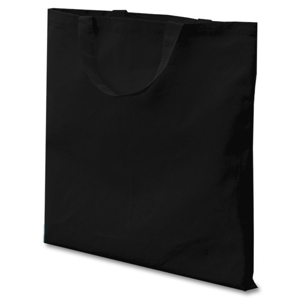 Black 12oz Short Handle Flat Cotton Bag