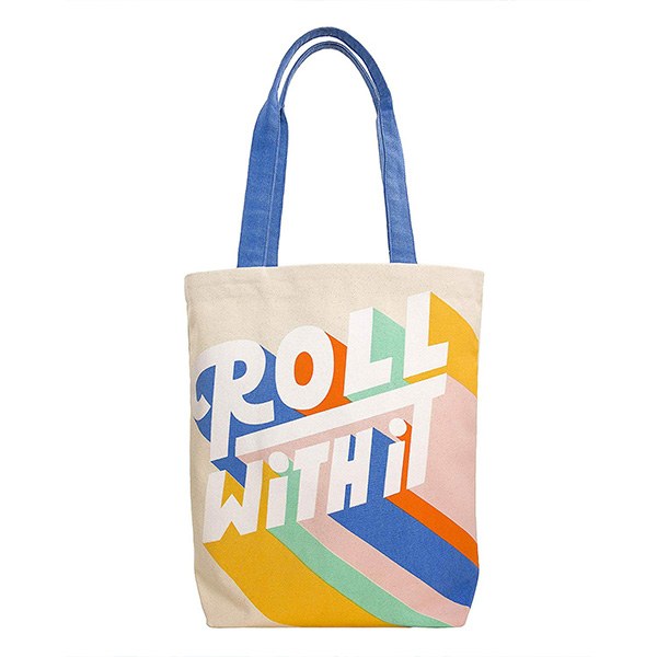 Multi Stripe 5oz Long Handle Fashion Cotton Bags
