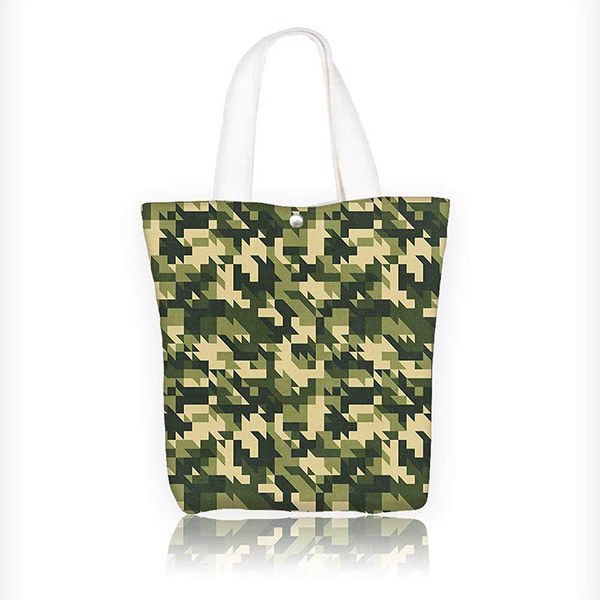 Camouflage 5oz Long Handle Fashion Cotton Bags