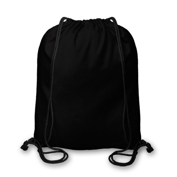 Black 5oz Drawstring Cotton Duffel Bag