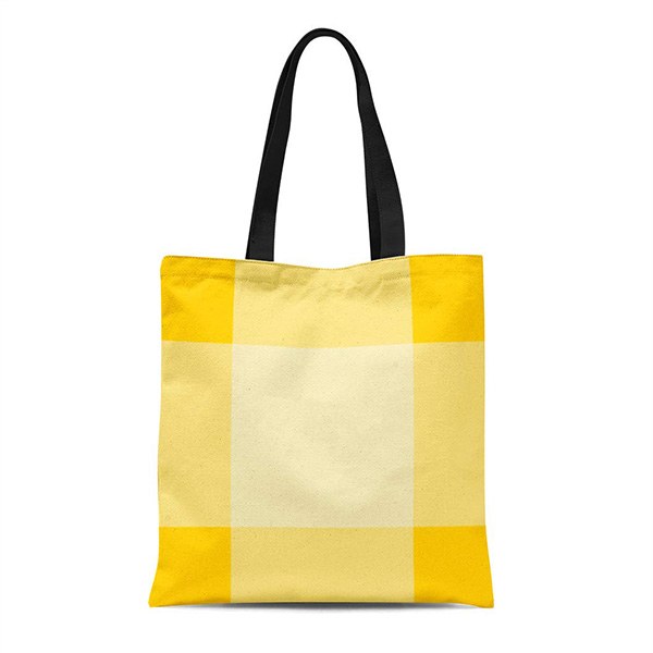Checked 5oz Long Handle Fashion Cotton Bags