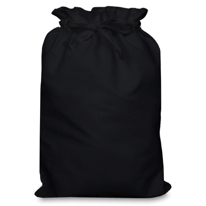 Black 5oz Double Drawstring Cotton Bag