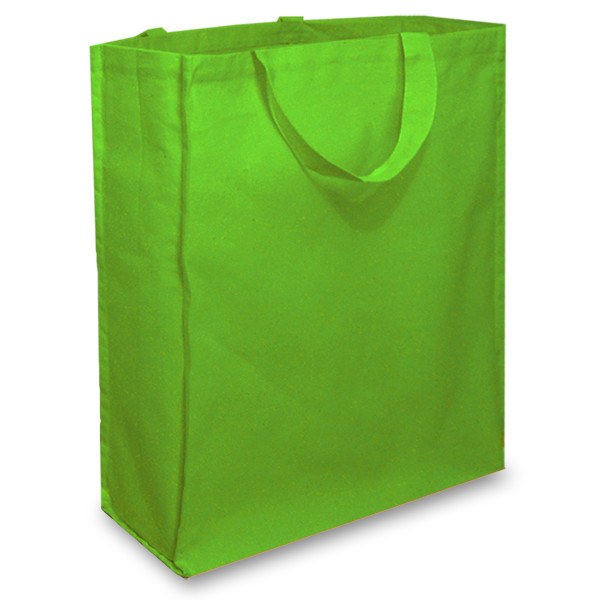 Green 10oz Short Handle Gusseted Cotton Bag