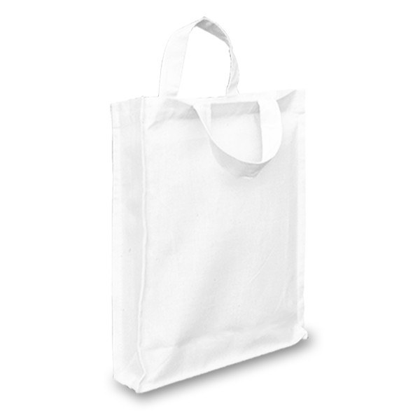White 10oz Short Hand Gusseted Cotton Goody Bag