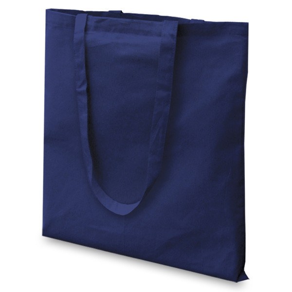Navy 3oz Long Handle Flat Cotton Bag