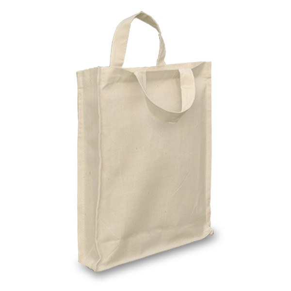 Natural 10oz Short Colour Hand Gusseted Cotton Goody Bag