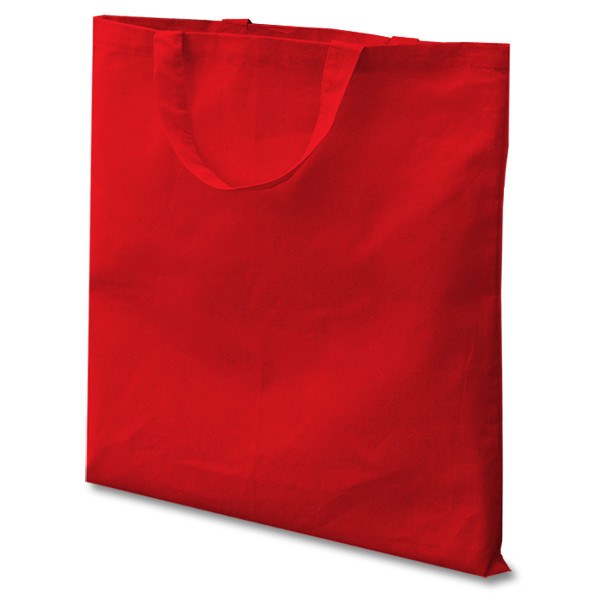 Red 3oz Short Handle Flat Cotton Bag